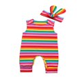 thumbnail image 1 of Baby Rainbow Romper Headband Clothes Outfit, 1 of 5
