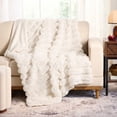 thumbnail image 4 of Better Homes & Gardens Ivory Channel Faux Fur Oversized Throw, 50" x 72", 4 of 5