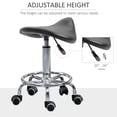 thumbnail image 4 of HOMCOM Tabouret Selle Roulant Chaise de Salon pour Massage Spa Clinique Beauté Noir, 4 of 10