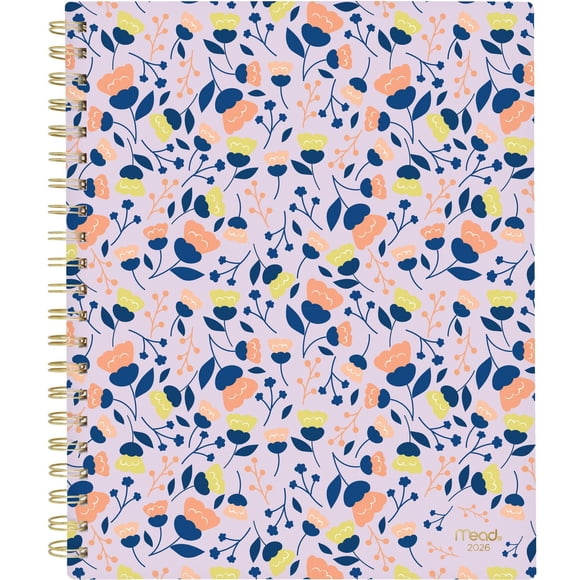 2026 Mead® Floral Leaves Large Weekly Hard Cover Planner