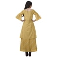 thumbnail image 2 of Moomaya Printed High Low Crop Top Kurti Palazzo Set Ethnic Indian Clothing Set For Womens, 2 of 8