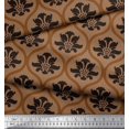 thumbnail image 3 of Soimoi Georgette Viscose Fabric Ogee Damask Printed Fabric 1 Yard 42 Inch Wide, 3 of 5
