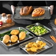 thumbnail image 3 of Baking Sheet Checkered Cooling Rack Grill Cooling Chef Stainless Steel Pan Oven Bakeware for Kitchen Cooking, 23.5x17.5x2.5cm, 3 of 8