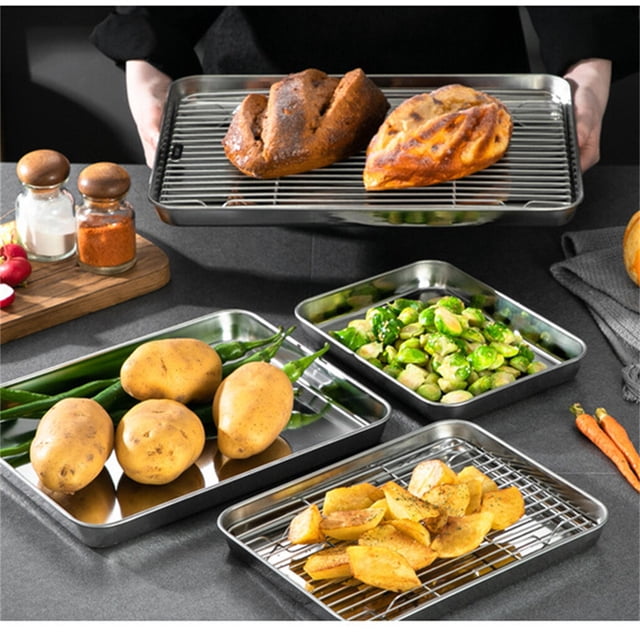Baking Sheet Checkered Cooling Rack Chef Stainless Steel Oven Rack ...