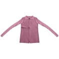 thumbnail image 3 of Cardigan Côtelé à Double Fermeture Éclair pour Femmes - Haut Court Ajusté avec Col - Design Moderne - Tissu Texturé Doux - Taille Unique, 3 of 3