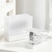 Mini Clear Stapler with 1000 Staples, Portable Transparent Plastic and Steel Small Stapler, One-Finger Press, Compact Size 6.4 x 3 x 2.8 cm for School Office Home Use