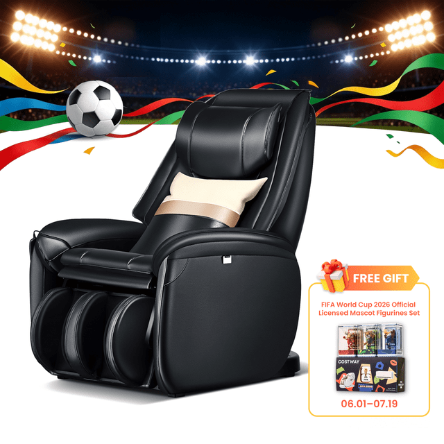 COSTWAY Soothe26 Massage Chair, Full Body Zero Gravity Massage Recliner with SL Track, Waist Heater, Calf Airbag, Automatic Shoulder Detection, Remote Control, Pillow