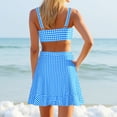 thumbnail image 4 of Kyusrd Maillots de Bain avec Jupe Deux Pièces Maillots de Bain Maillots de Bain Femmes à Carreaux Deux Pièces Maillots de Bain Bandage Maillots de Bain Col Rond Dos Nu, 4 of 9