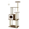 thumbnail image 2 of FEANDREA WoodyWonders Cat Tree, 65-Inch Modern Cat Tower for Indoor Cats, Multi-Level Cat Condo with 5 Scratching Posts, Rustic Brown, 2 of 7