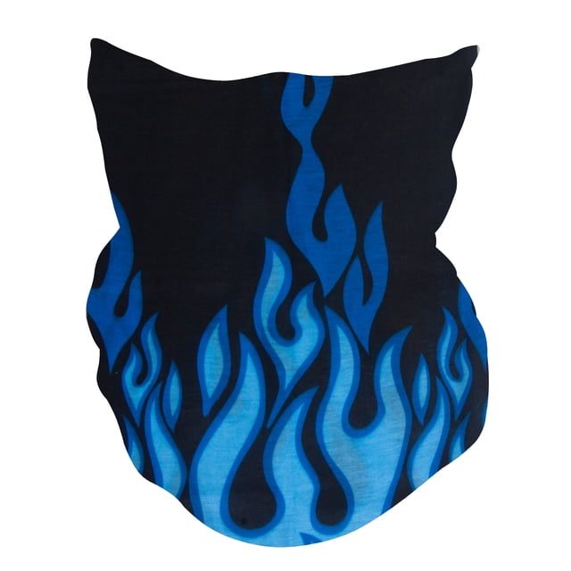 Top Headwear Face Covering Neck Gaiter - Blue Flame