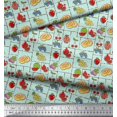 thumbnail image 3 of Soimoi Poly Georgette Fabric Mix Fruits Print Fabric by Yard 52 Inch Wide, 3 of 3
