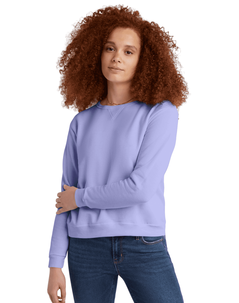 Hanes Womens ComfortSoft EcoSmart Crewneck Sweatshirt, XL, Peri Blue