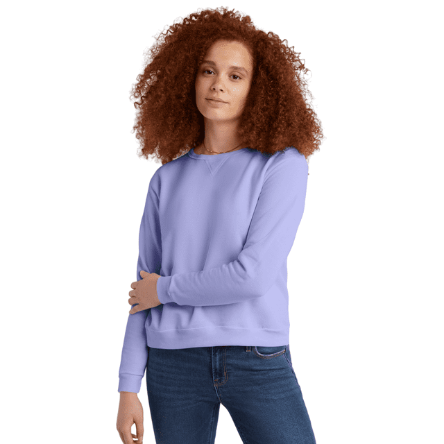 Hanes Womens ComfortSoft EcoSmart Crewneck Sweatshirt, XL, Peri Blue
