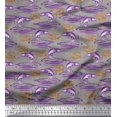 thumbnail image 1 of Soimoi Tissu Poly Georgette Violet Texte & Imprimé Poisson Océan 1 Yard 52 Pouces de Large, 1 of 1