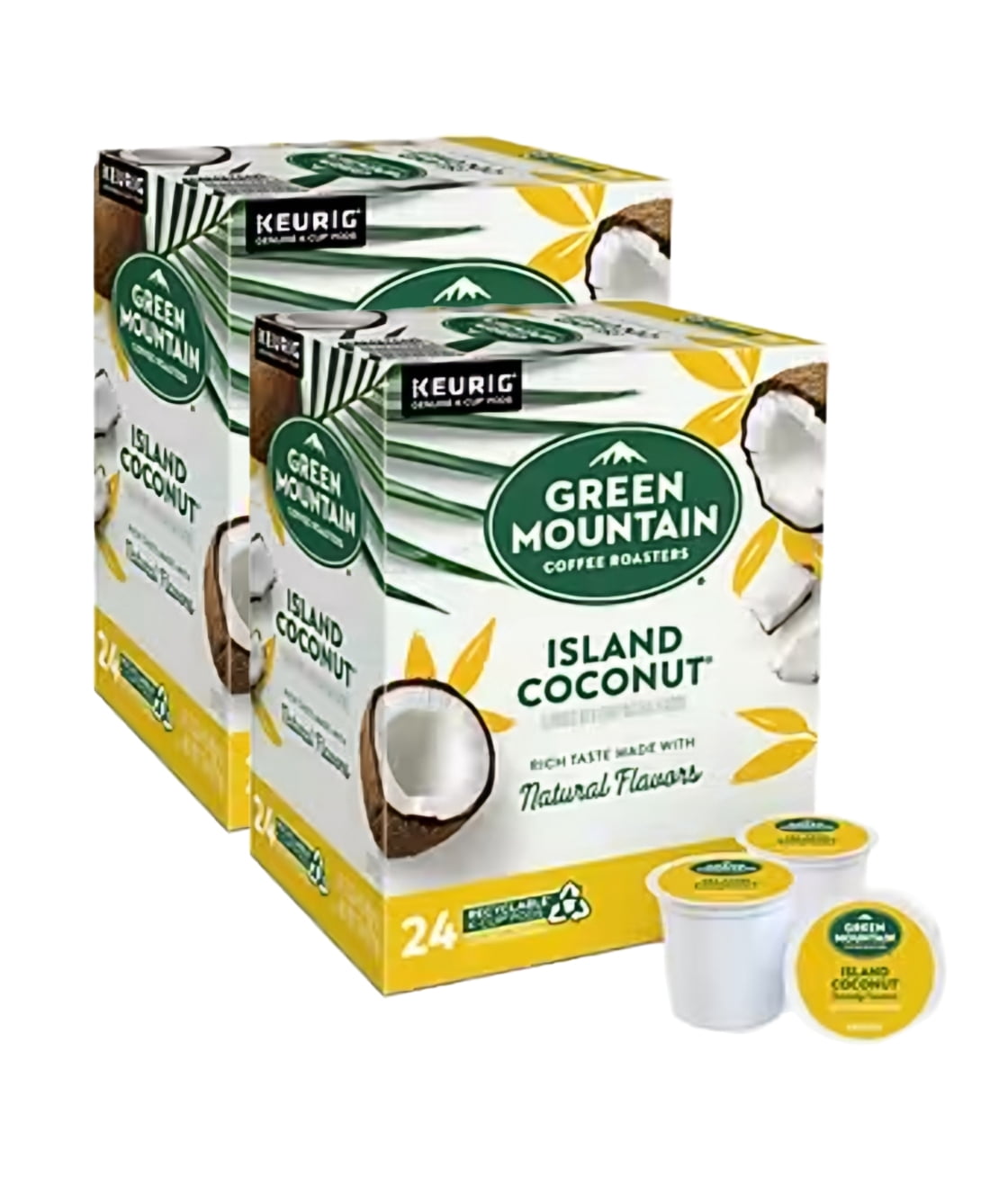 Green Mountain Island Coconut Light Roast Coffee K-Cup Pods, 48 Total