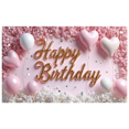 thumbnail image 1 of Pink Balloons Birthday Banner Decorative Background Polyester Material for Birthday Party Celebration Indoor Decoration, 1 of 4