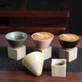 thumbnail image 1 of Pottery Tea Cup Hand Crafted Retro Chinese Embossed Kung Fu Tea 100ml for Tea Lover Indoor Outdoor Black, 1 of 8