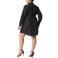 thumbnail image 3 of GRACE & GRANDEUR Robe-Chemise en Denim à Manches Longues à Boutons pour Femme Grande Taille Noire 4X, 3 of 5