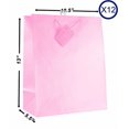 thumbnail image 3 of Paper Impression Sacs-Cadeaux Unis 12 Pcs, Laminé Mat, Couleur Rose, 3 of 4
