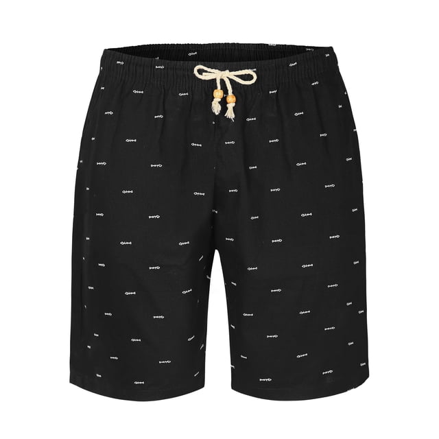 INSPIRE CHIC Men's Shorts Drawstring Waist Fish Pattern Beach Summer Board Shorts 32 Black