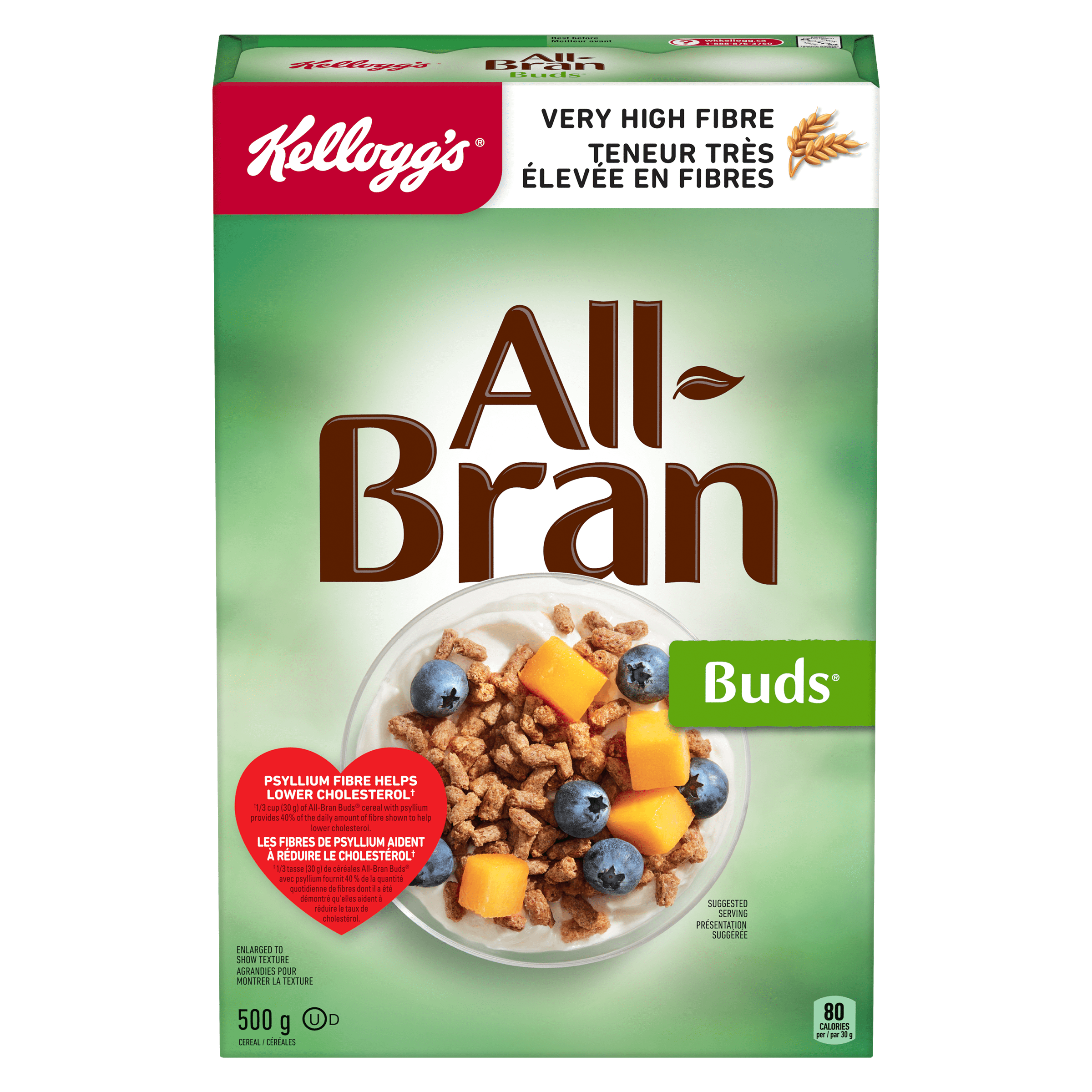 Kellogg's* All-Bran* Buds Cereal, 500g with Psyllium Fibre