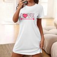 thumbnail image 2 of Amzcrzy Pyjamas pour Femmes Mode Imprimé Cœur Valentines Day Robe Décontractée Confortable à Manches Courtes Chemises de Nuit pour Femmes Valentines Day Cadeaux, 2 of 5
