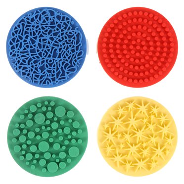 4pcs Assorted Color Rubber Stamps for Kids Playing and Art Projects 1.5 inch