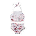 thumbnail image 1 of SUNSIOM Girls 2Pcs Bikini Set, Sling Tops + Shorts Floral Print Bathing Suit, 1 of 8