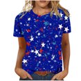 thumbnail image 2 of T-Shirts d'Été Grande Taille pour Femmes, Col Rond Décontracté, Manches Courtes, Imprimé Drapeau, Coupe Ajustée, Hauts Basiques, Tees, Blouses, T-Shirt à Col en V pour Femmes en Liquidation, 2 of 6