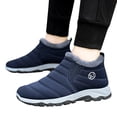 thumbnail image 3 of Kcodviy Winter Men Snow Boots Cold Weather Boots Men Snow Flat Bottom Non Slip Snow Skis for Men with Bindings and Boots Waterproof Solid Color High Top Short Plush Warm and Comfortable, 3 of 8
