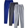 thumbnail image 1 of Kcodviy Male Hip Hop Pants Memory Plush Casual Solid Color Track Open for Men Cuff Lace Up Workout 12 Pants with Pocket Pcs, 1 of 3