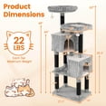thumbnail image 3 of Costway Large Multi-level Cat Tree with 2 Condos, 2 Perch Beds, Scratching Posts, Balls, 3 of 10