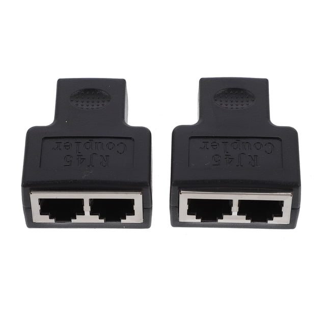 KAKOWELY RJ45 Splitter Connectors 2pcs Ethernet Splitter Cable Adapter RJ45 Ethernet Cable Splitter Adapter1.65"X1.38"X0.79"