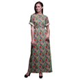 thumbnail image 1 of Bimba Robe Longue pour Femmes en Rayonne à Feuilles Tropicales et Fleurs, Style Bohème, Plage, Cocktail, Fête, Maxi, Fendue - Grande, 1 of 6