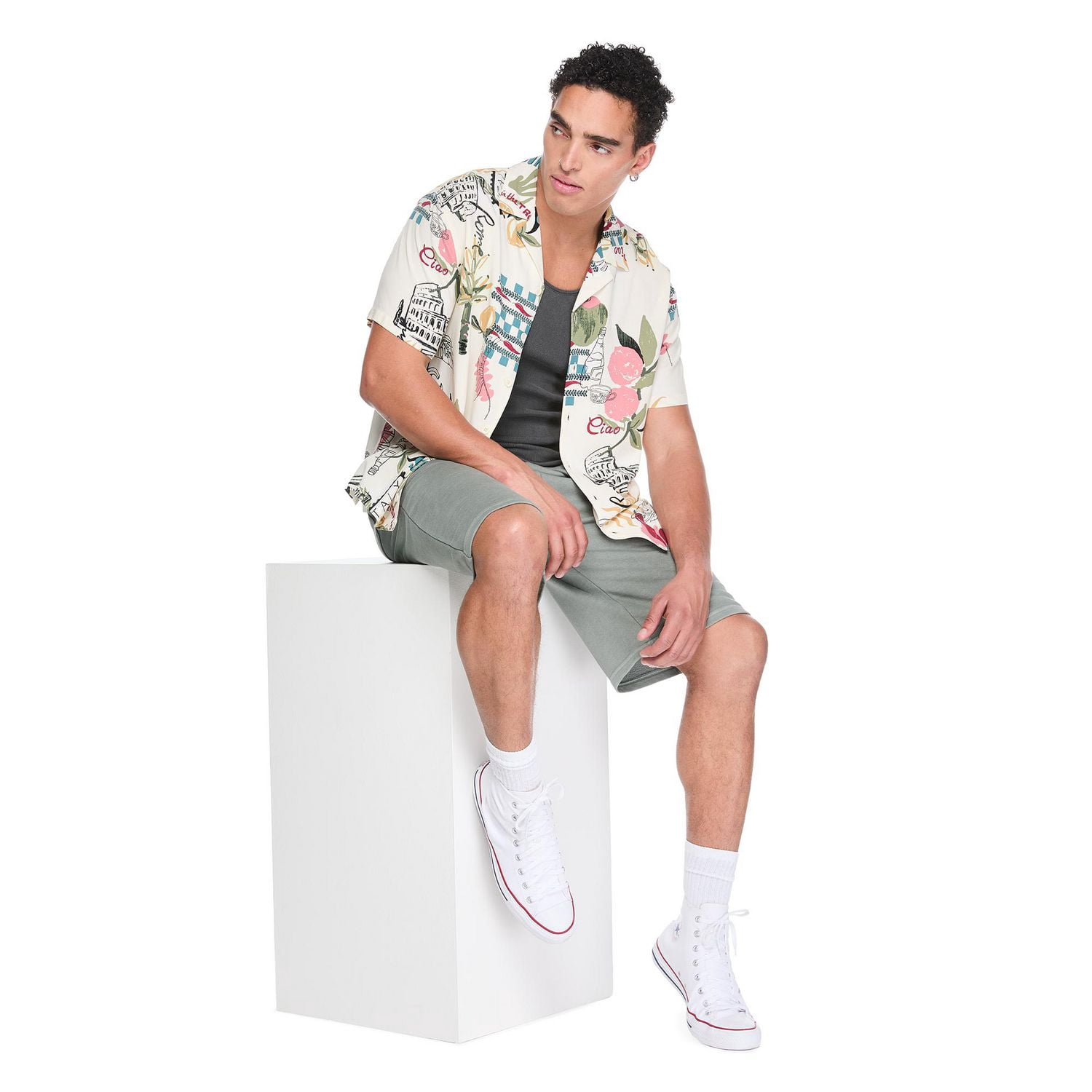 Short long de jogging délavé No Boundaries pour hommes