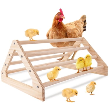 Wooden Chick Perch, Chick Stand Training Perch, Wood Chicken Roosting Bar for Entertainment, Chick Jungle Gym Perch Toy for Coop & Brooder, 14.75 x 10.75 x 7.25’’