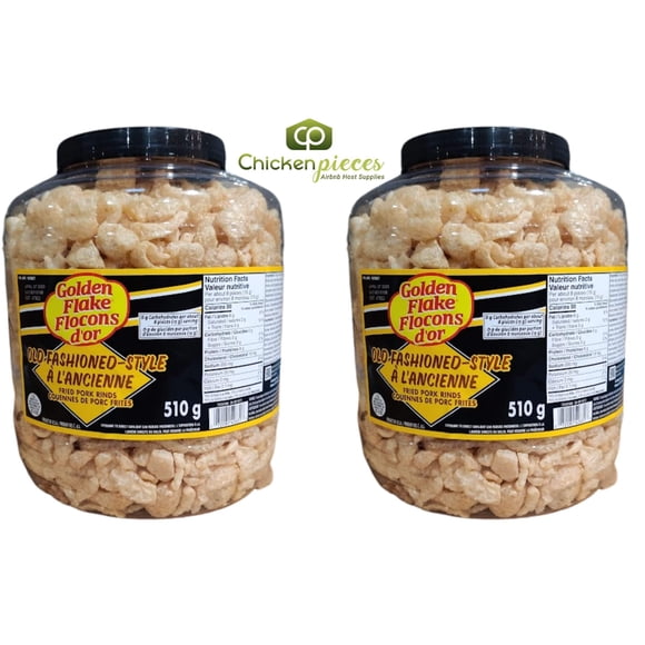 Utz Original Old Fashioned Golden Flake Pork Rinds - Keto Friendly, Zero Carbs Snack - 510g/18oz (Packaging May Vary) (2 Pack)