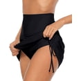 thumbnail image 4 of Womens Swim Skirt Drawstring Tummy Control Swim Bottom with Built-in Brief, 4 of 6