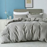 Apex Global Grey Twin Duvet Cover Bedding Set, Ultra-Soft Brushed Microfiber Duvet Cover Set, One Duvet Cover-Zipper Closure, One Pillow Sham, Anti-Wrinkle, Fade Resistant