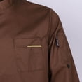 thumbnail image 1 of Unisex Chef Jackets Coat Long Sleeves Shirt Kitchen Uniforms Coffee L, 1 of 9