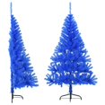 thumbnail image 1 of vidaXL Demi-Arbre de Noël Artificiel avec Support Bleu 120 cm PVC, 1 of 5