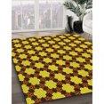 thumbnail image 3 of Ahgly Company Tapis Rond Lavable en Machine Intérieur Transitionnel Jaune Profond, 6 Pieds Rond, 3 of 7