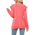 thumbnail image 3 of MAWCLOS Femmes Ample V Cou Tee Loungewear Couleur Unie Tunique Blouse Rose S, 3 of 3