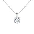 thumbnail image 1 of Angara Collier en Diamant de Laboratoire - Pendentif Solitaire en Diamant Rond Serti à Griffes en Argent Sterling 925 pour Femmes, 1 of 8
