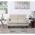 thumbnail image 3 of Grayburn Mid-Century 2-Cushion Loveseat in Cream Fabric, 3 of 9