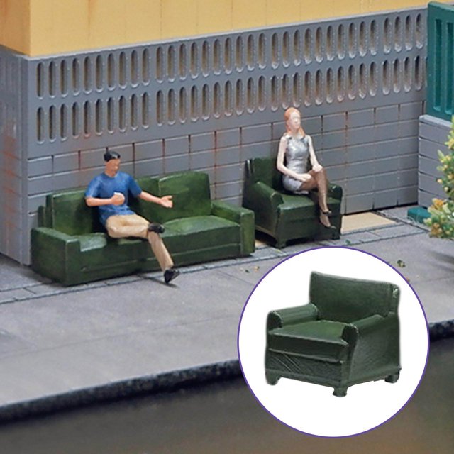 ziyahi 1/64 Mini Ornaments Miniature Figurines Model DIY Craft Projects Lightweight Small Sofa