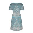 thumbnail image 5 of Birdeem Robe Femme Décontractée Aguichant Mode Été Manches Courtes Ample Imprimée Ajustée Poche Boutons Col en V, 5 of 5
