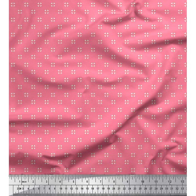 Soimoi Moss Georgette Fabric Swimming Ring Small Fabric Prints by Yard 42 Inch Wide