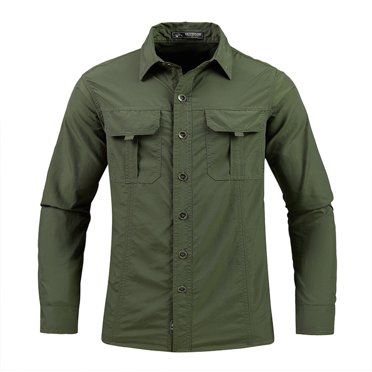 Dagugfen Plus Size Mens Shirts Button down Long Sleeve Loose Stretch Casual Work Tops with Pockets