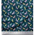 thumbnail image 1 of Soimoi Blue Viscose Chiffon Fabric Wild Animal Print Fabric by The Yard 42 Inch Wide, 1 of 3